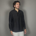 Altrui Black Silk Linen Long Sleeve Shirt