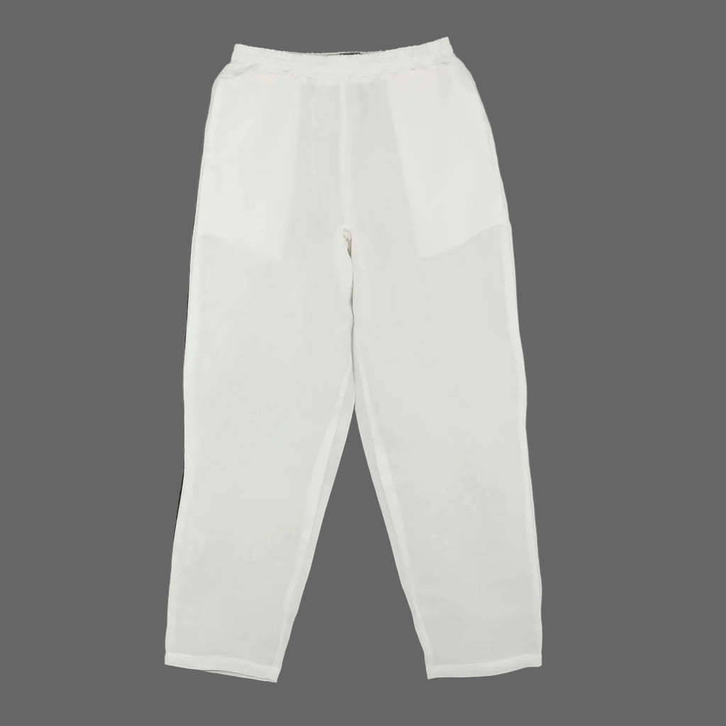 Altrui White Silk Linen Long Pants