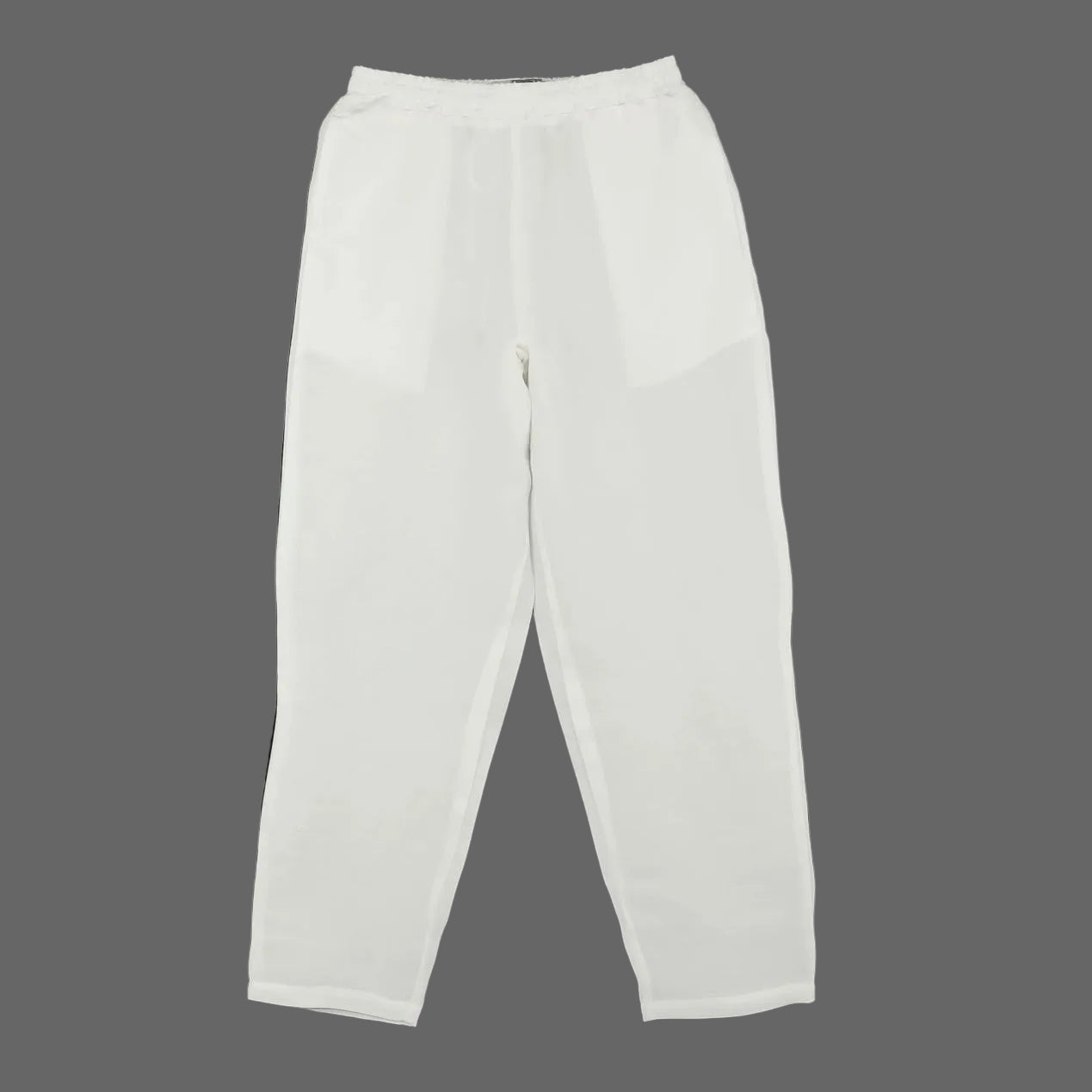 Altrui White Silk Linen Long Pants
