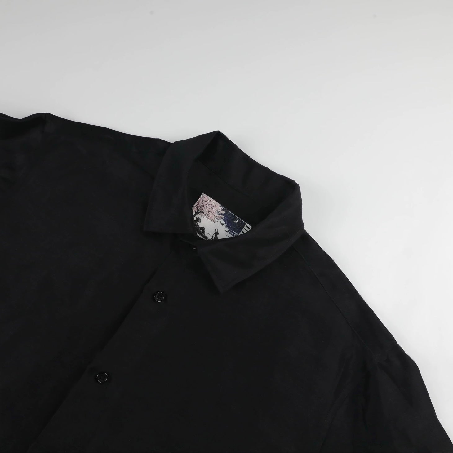 Altrui Black Silk Linen Long Sleeve Shirt