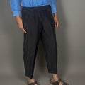 Altrui Black Silk Linen Long Pants