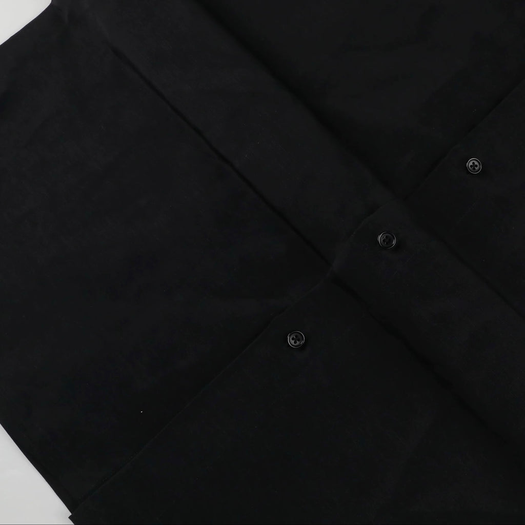 Altrui Black Silk Linen Long Sleeve Shirt