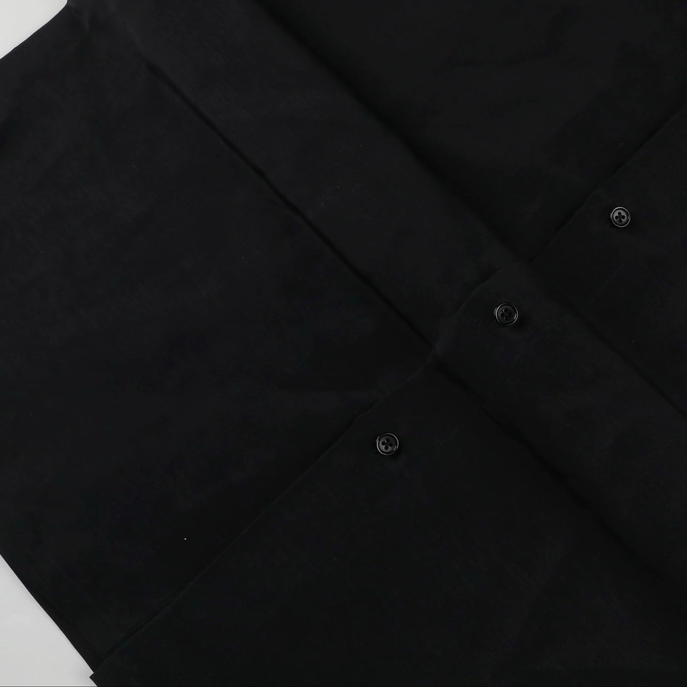 Altrui Black Silk Linen Long Sleeve Shirt