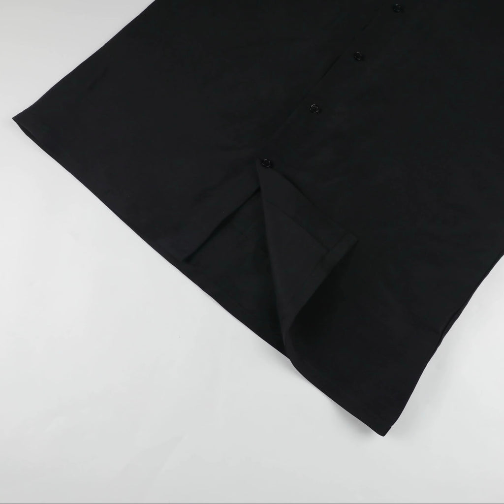 Altrui Black Silk Linen Long Sleeve Shirt