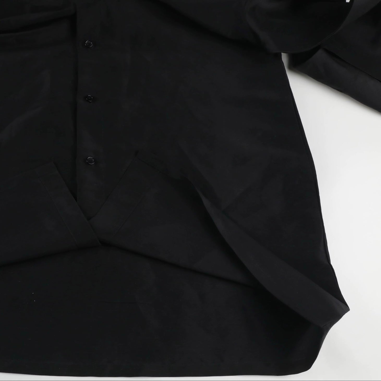 Altrui Black Silk Linen Long Sleeve Shirt