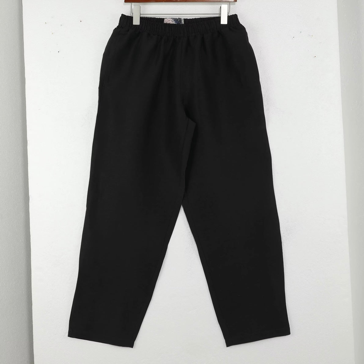 Altrui Black Silk Linen Long Pants