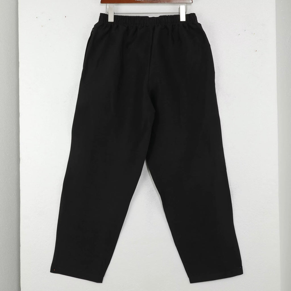 Altrui Black Silk Linen Long Pants