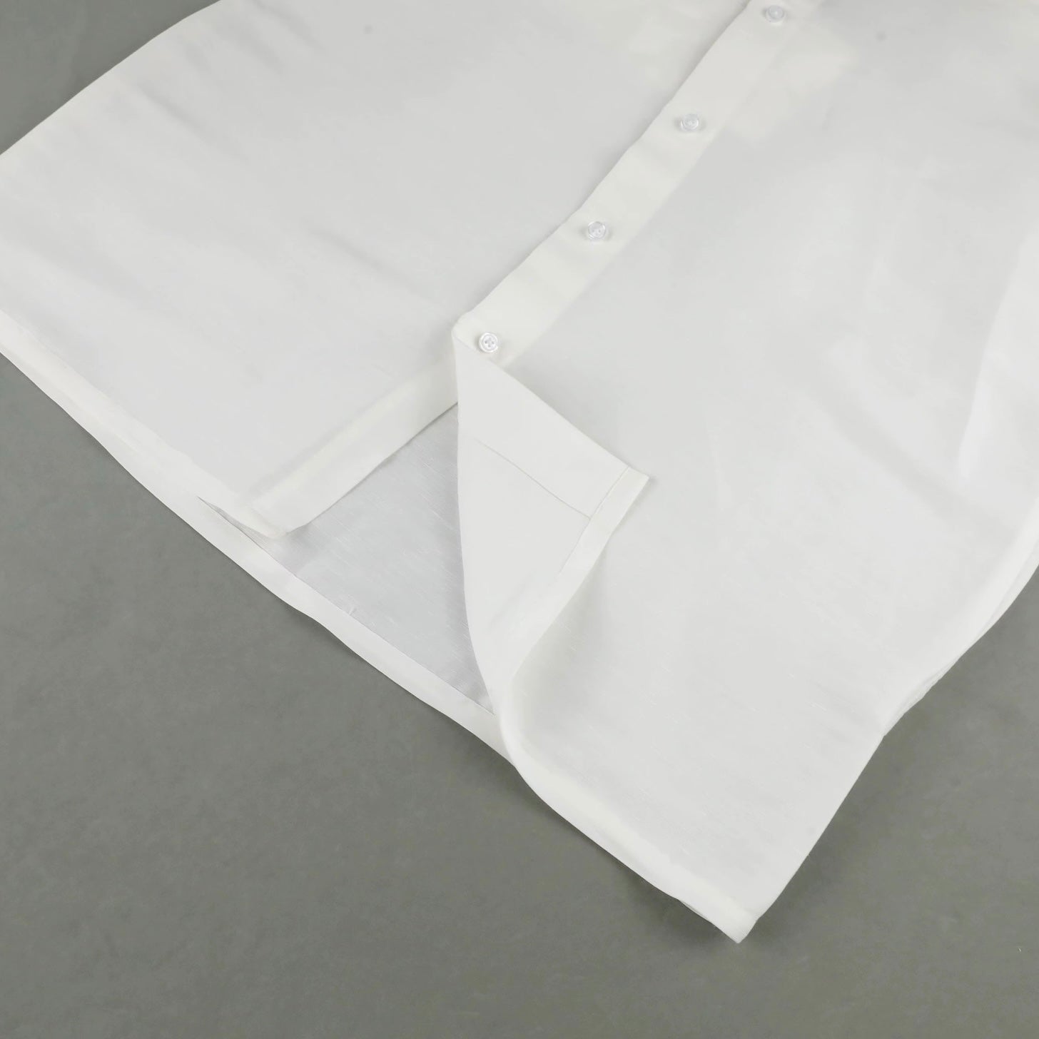 Altrui White Silk Linen Long Sleeve Shirt
